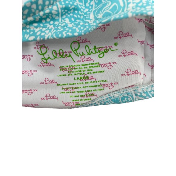 Lilly Pulitzer Fluorescent Printed Bikini Top With Adjustable Straps Sz L - New - Picture 6 of 8
